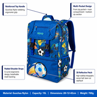 Mochila Escolar Personalizada con Graffiti de Fútbol para Niños, Parche Holográfico, Gran Capacidad, Venta al Por Mayor OEM
