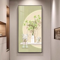 Art mural abstrait vertical Art Déco écologique et tableaux modernes à suspendre pour la maison et les entreprises