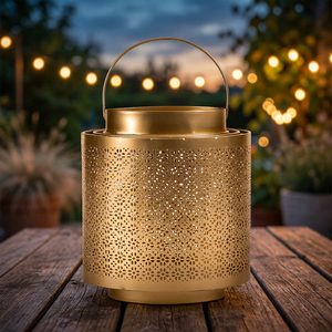High Quality Glass Candle Jar with Metal <b>Lantern</b> for Home & Hotel Christmas Decor Best Price on New Design - Product Image 6