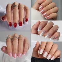 Faux Ongles en Acrylique Personnalisés à Paillettes Brillantes, Vente en Gros, Forme Amande, Gel Doux, Automne Hiver, à Coller, à Presser