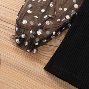 เสื้อยืดแขนยาวสำหรับเด็กวัยหัดเดิน,เสื้อยีนส์สีดำสำหรับเด็กหญิงอายุ<span class=keywords><strong>3</strong></span>-7ขวบชุดเสื้อผ้าสำหรับเด็ก - Product Image 4