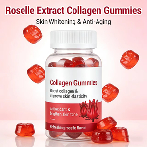 Complément alimentaire beauté pour l'élasticité de la peau à base d'extrait naturel de roselle et de collagène en gommes - Product Image 2