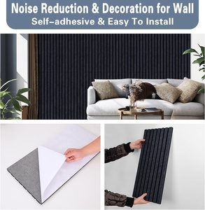 Panneaux muraux insonorisés décoratifs Dark Drey 12 "x 23.6" Panneau acoustique PET auto-adhésif à double couche pour studio - Product Image 5