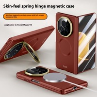 Coque de téléphone For Honor Magic V3 en PC rigide antichoc avec protection de charnière, béquille métallique pour appareil photo, chargement magnétique et protection d'écran