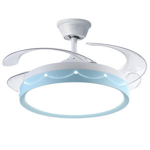 Ventilateur lumineux, LED à <span class=keywords><strong>fr</strong></span>équence variable, plafond pour salon et salle à manger, <span class=keywords><strong>lustre</strong></span> Zhongshan, télécommande - Product Image 4