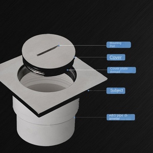 OEM 25 Check Cleaning Opening 20cm Square Floor Drain 304 Stainless Steel Odor-Proof Plug Outdoor DN75/110/160 Pipe Light - Product Image 3