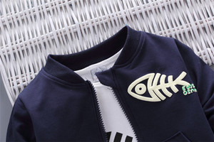 3 Pieces <strong>Boys</strong> Clothing Set Autumn Spring <strong>Shirt</strong> +Zipper Coat +Pants Fish Printing Baby <strong>Boy</strong> Clothing Fall <strong>Kids</strong> Clothes Sale - Product Image 5