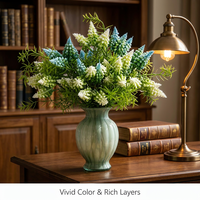 Bouquet réaliste fait main de jacinthes artificielles Muscari, mini-jacinthes artificielles, verdure moderne longue durée pour la maison et les tables de mariage