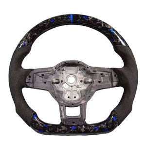 Volante de Fibra de Carbono Azul Forjado para Volkswagen <span class=keywords><strong>MK7</strong></span> <span class=keywords><strong>GTI</strong></span> R <span class=keywords><strong>Golf</strong></span> 7 <span class=keywords><strong>Golf</strong></span> 6 <span class=keywords><strong>MK7</strong></span> <span class=keywords><strong>MK7</strong></span>.5 Passat B8 Scirocco - Product Image 1