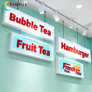 Letrero Luminoso LED Personalizado, Menú Luminoso LED para Interiores, Caja de Luz LED Rectangular para Colgar en la Pared, Publicidad <span class=keywords><strong>con</strong></span> Dibujos de Té <span class=keywords><strong>con</strong></span> Leche y Burbujas - Product Image 4