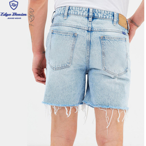 Homme Bleu Clair Lâche dernière conception Droite Jeans Short En <span class=keywords><strong>Jean</strong></span> - Product Image 3