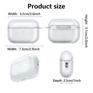 Étui transparent pour <span class=keywords><strong>AirPods</strong></span> Pro 3 avec kit <span class=keywords><strong>de</strong></span> nettoyage, coque <span class=keywords><strong>de</strong></span> protection intégrale en TPU transparente avec cordon pour <span class=keywords><strong>AirPods</strong></span> - Product Image 6
