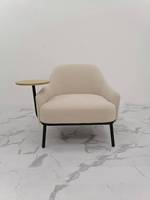Fauteuil de lecture tout-en-un en acier avec table d'appoint - Chaise longue confortable pour hôtel, salon et salle de sport