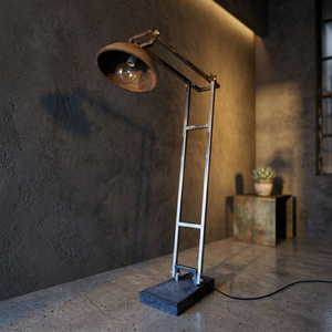 Lampadaire LED industriel en métal, col de cygne réglable, base E27, design moderne - Style Steampunk, pour atelier et salon - Product Image 2