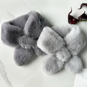 Écharpe en fausse fourrure de lapin Rex carrée, épaisse, tendance, pour l'hiver, chaude, en peluche croisée - Product Image 2