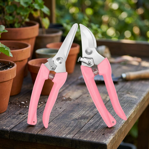 Safety <b>Lock</b> Stainless Steel Bypass Pruning Shears with Plastic Handle Anti-Slip Grip & Sharp Blades <b>for</b> Branch & Shrub Cutting - Product Image 3