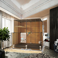 Grande Cage à Oiseaux Moderne de Luxe à Toit Plat avec Plateau en Plastique et Cadre en Fer Noir pour Pigeons - Cage Intérieure Durable, Écologique et Sûre