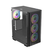 Boîtier PC Gaming Mid-Tower avec refroidissement liquide 240, panneau latéral transparent, format ATX, en stock