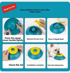 Plato interactivo para mascotas con ventosa, comedero lento, dispensador de golosinas, rompecabezas para perros y gatos, venta al por mayor de artículos para mascotas - Product Image 6