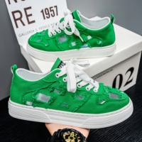 Nouvelles chaussures en toile pour hommes, respirantes, tendance, à lacets, couleur unie, chaussures multifonctionnelles pour le sport et les loisirs