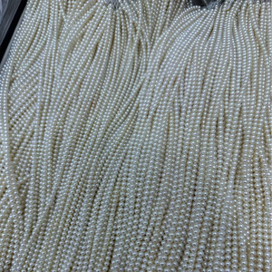 Perles blanches naturelles de 3-4 mm, chaîne entière, semi-finies, accessoires de bijoux faits à la main, vente en gros - Product Image 2