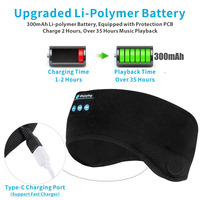 Casque Bluetooth pour le sommeil avec 35 heures d'autonomie musicale, bandeau sans fil pour le sport et la relaxation en extérieur