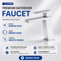 Robinet de lavabo Momali en or brossé avec poignée moletée, réglage libre de l'eau chaude et froide pour salle de bain d'hôtel