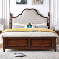Tête de lit moderne de luxe léger, style rétro, pour chambre principale, double, réglable, écologique, avec dossier souple et rangement intégré en bois massif