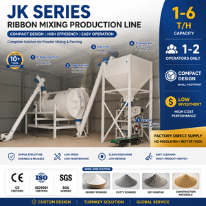 Planta Mezcladora Horizontal de Cinta de 3000L <span class=keywords><strong>para</strong></span> Mortero Ignífugo con Motor de <span class=keywords><strong>15</strong></span> Kilovatios, Elevador de Tornillo, Silo y Empacado en Sacos con Válvula - Product Image 4