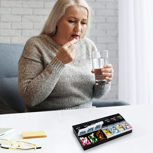 Usine de gros Simple grande capacité hebdomadaire médecine boîte de rangement 7 jours 2 rangées 14 compartiments <span class=keywords><strong>matin</strong></span> <span class=keywords><strong>soir</strong></span> <span class=keywords><strong>pilulier</strong></span> - Product Image 6