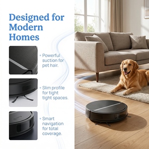 New model of robotic vacuum cleaner with automatic recharging, <b>mopping</b>, vacuuming functions, including water tank and dustbin. - Product Image 6
