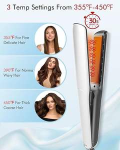 نتائج الصالون الاحترافية 2 في 1 جهاز فرد الشعر مجعد مكواة خزان سريع 10 ثواني تسخين شعر استقامة - Product Image 3