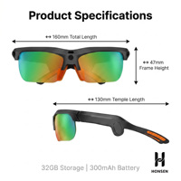 Nouvelles Lunettes Intelligentes IA 1300W E08 1080P Étanche IP65 Commande Vocale Chargement Type-C Enregistrement Cyclisme Vlogging Musique Photo Vidéo