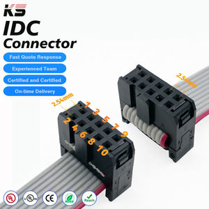 Conector IDC OEM y ODM, Longitud Personalizable, Paso de 2.54 mm, 2*5, 10 Pines, Cable Plano Flexible Gris - Product Image 1