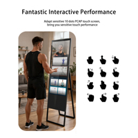 Espejo Inteligente de Fitness con IA de 43 Pulgadas, Corrección de Postura, Pantalla Táctil de 10 Puntos, Espejo Mágico LCD FHD, Kiosco Comercial de Publicidad