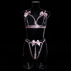 New Hot and Open-end Lingerie <b>Set</b> Hollow Bow Tie Design <b>Sexy</b> Lingerie <b>Set</b> Bow Match Color Hollow <b>Sexy</b> Lingerie <b>Set</b> - Product Image 3