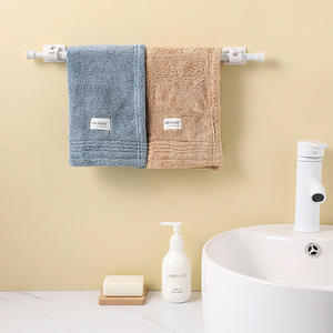 No Drill Telescopic Curtain Rod Adjustable Length Bathroom Kitchen Support <b>Pole</b> With Clips - Product Image 3