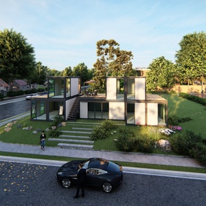 บ้านพักตากอากาศโครงสร้างเหล็กไม้เคลื่อนย้ายได้ระดับไฮเอนด์ พร้อมกล่องบรรจุภัณฑ์แบบพับได้ สำหรับโรงแรม รีสอร์ท สวนกลางแจ้ง และห้องอาบแดด - Product Image 3