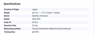 Reactivo de Medición de pH KYORITSU WAK-BTB PACKTEST, 50 Unidades - Product Image 3