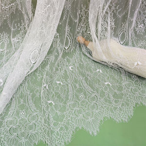 Tessuto in pizzo ciglia per donna, di alta moda, 100% nylon, <span class=keywords><strong>tulle</strong></span> bianco e nero, per abiti da donna e maglietta intima delicata sulla pelle - Product Image 1