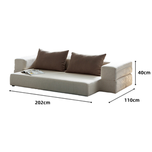 Modern Minimalist Foldable Floor <b>Sofa</b> Bed Linen Convertible Couch for <b>Small</b> Living Spaces and Studio Apartments - Product Image 4