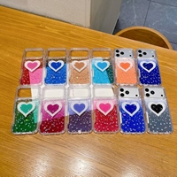 Coque de téléphone en gros motif cœur scintillant pour iPhone 18 17 16 15, coque de protection antichute avec paillettes étincelantes