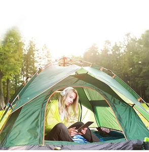 Carpa Plegable Automática de Fibra de Vidrio para Acampar al Aire Libre, de Una Habitación, para 3-4 Personas, de Playa, Fácil de Abrir, Doble - Product Image 4