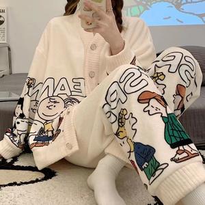 Automne et hiver femmes corail polaire pyjamas épaissi velours mignon dessin animé <span class=keywords><strong>Snoopy</strong></span> hiver chaud flanelle maison vêtements - Product Image 2