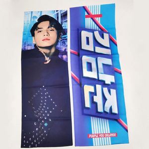 Wholesale Customized Towel Double Side Printing Suede Cheering Kpop Textile Slogan <b>Banner</b> - Product Image 1