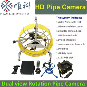 Cámara de Inspección de Tuberías de 45 mm con Visión Dual de 360 Grados, Rotación, Visión Nocturna, H.264, 60m 100m HDDVR, Alcantarillado, Drenaje, Industrial - Product Image 6