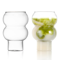 Bol à glace en verre Parfait Fruit Cup Puddings Cute Gourd Shape Footed Glass Dessert Cup for Tea Smoothies Cappuccino Macchiato