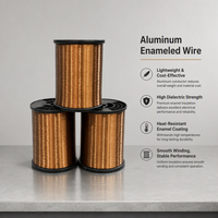 Fil magnétique de précision en aluminium émaillé lisse et uniforme, résistant à la chaleur 600V, multi-grades, pour bobinage d'inducteurs et de transformateurs