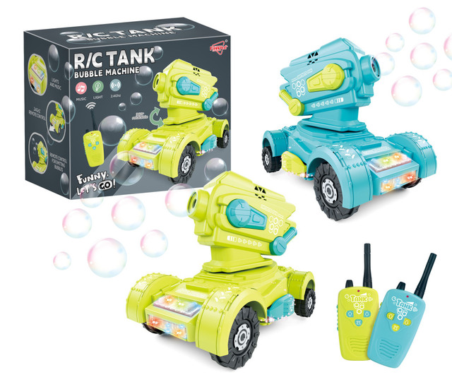 2024 Remote Control Tank 360 Degrees RC Dirft Car Machine Bubble Gun Light-up Toy for Kid