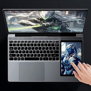2025 thiết kế mới ds156 cá nhân & nhà máy tính xách tay máy tính cảm ứng đôi màn hình CPU N100 RAM 32GB 15.6 "+ 7" Màn hình kép máy tính xách tay - Product Image 1